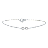 0.04ct 14k White Gold Diamond Infinity Bracelet